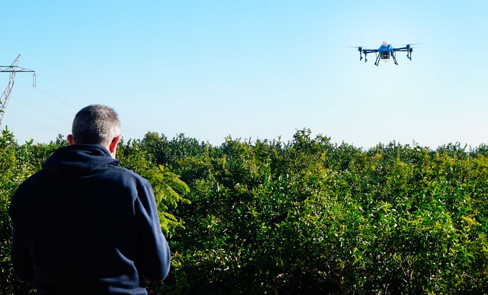 Aplicaciones con dron agrícola