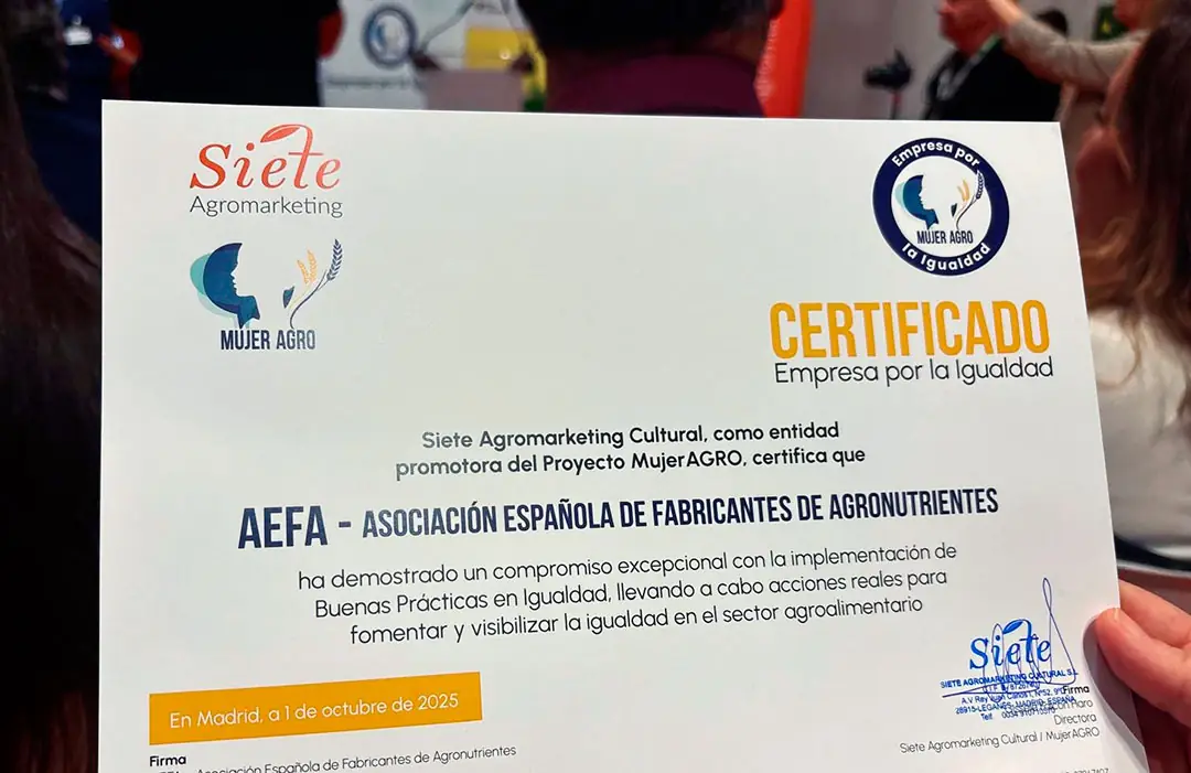 Certificado Empresa por la Igualdad a AEFA
