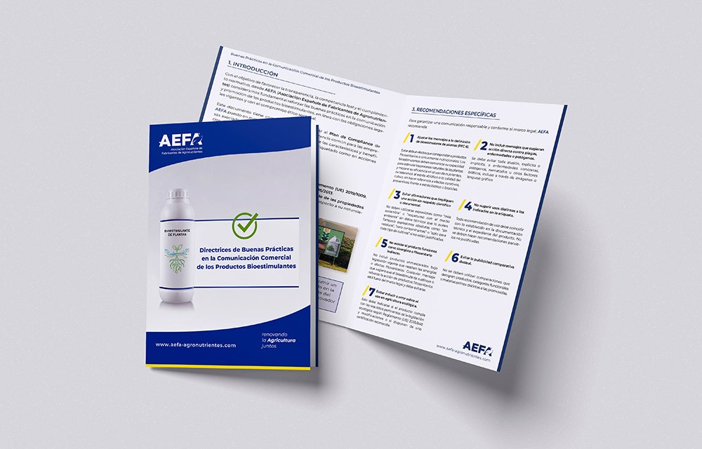 Diptico AEFA | Buenas prácticas en la comunicación comercial de los productos bioestimulantes