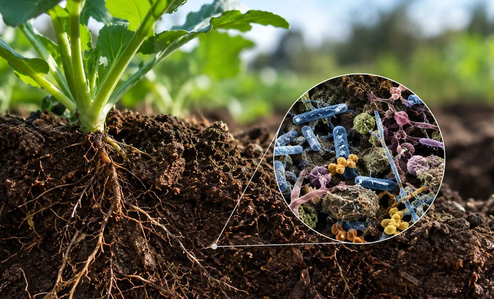 Imagen del microbioma del suelo