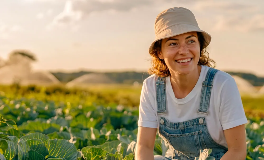 Mujer trabajando en el campo
