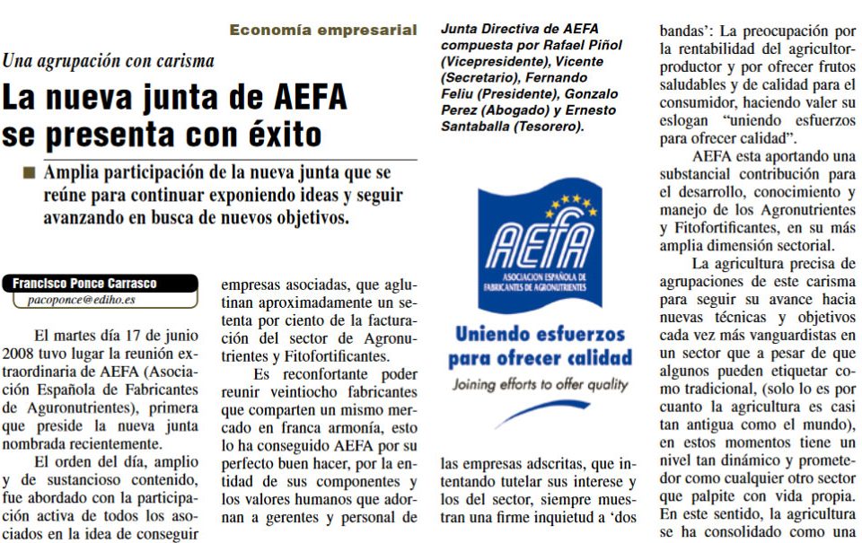 Presentación de la nueva junta directiva de AEFA