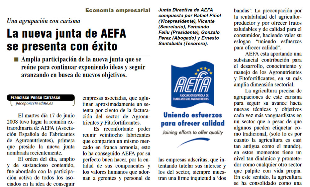 Presentación de la nueva junta directiva de AEFA